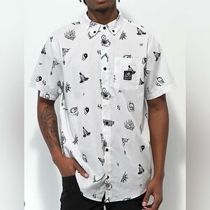 Lurking Class by Sketchy Tank Mixed White Short Sleeve Button Up Shirt